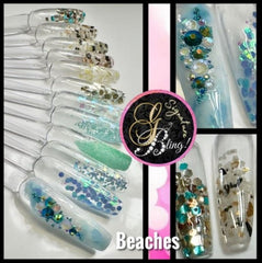 Coffret de paillettes thématique « Beaches » GBling, Nail Art, Décoration ongles