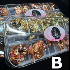 Coffret Feuille métallisée B, GBling, Nail Art, Décoration d'ongles 