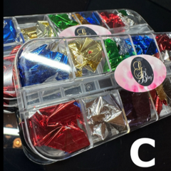 Coffret Feuille métallisée C, GBling,  Nail Art, Décoration d'ongles