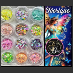 Coffret de paillettes thématique “Féerique”, GBling, Nail Art, Décoration ongles