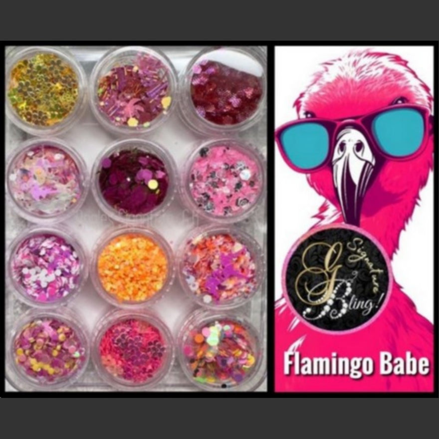 Coffret de paillettes thématique « Flamingo Babe »