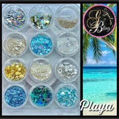 Coffret de paillettes thématique “Playa”, GBling, Nail Art, Décoration ongles