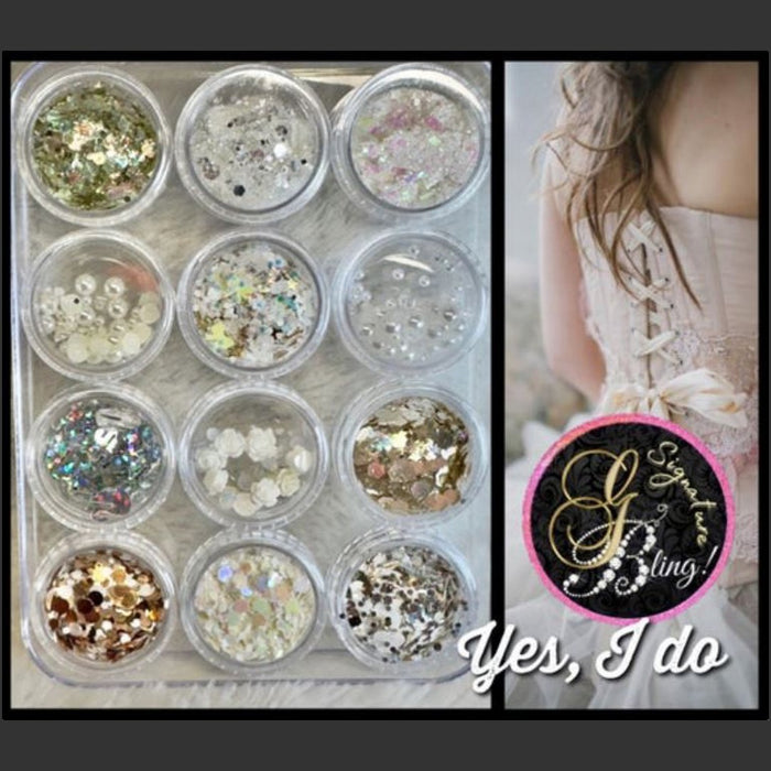 Coffret de paillettes thématique “Yes, I do!”, GBling, Nail Art, Décoration ongles