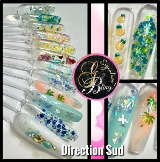 Coffret de paillettes thématique « Direction Sud » GBling, Nail Art, Décoration ongles