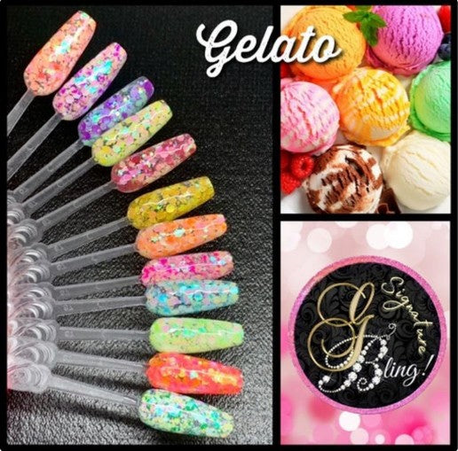 Coffret de paillettes thématique “Gelato”,  GBling, Nail Art, Décoration ongles