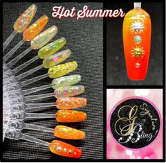 Coffret de paillettes thématique “Hot Summer”, GBling, Nail Art, Décoration ongles