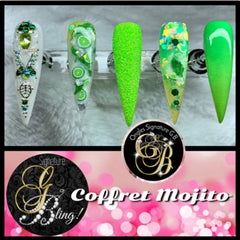 Coffret de paillettes thématique “Mojito”, GBling, Nail Art, Décoration ongles