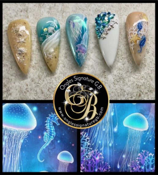 Coffret de paillettes thématique “Playa”, GBling, Nail Art, Décoration ongles