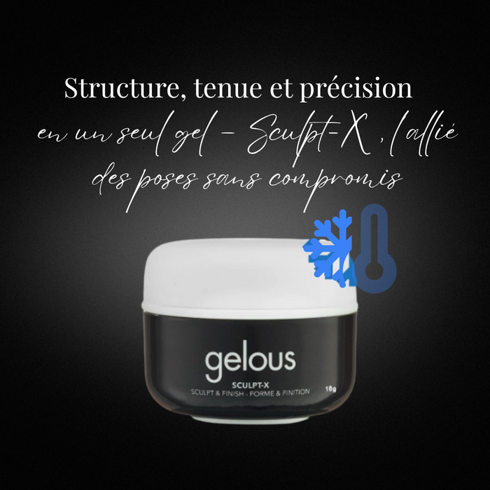 Gelous Sculpt-X, gel de construction,  Gelous, Fanair Cosmétique, produits Québécois, gel auto-nivelant, low eat