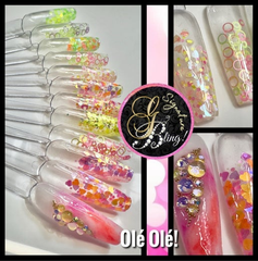 Coffret de paillettes thématique « Olé Olé ! », GBling, Nail Art, Décoration Onlges