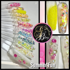 Coffret de paillettes thématique Summer Fun, GBling, Nail Art, Décoration ongles