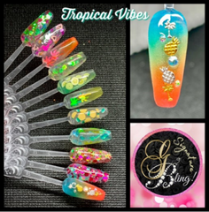 Coffret Tropical Vibes, GBling, Nail Art, Dération d'ongles